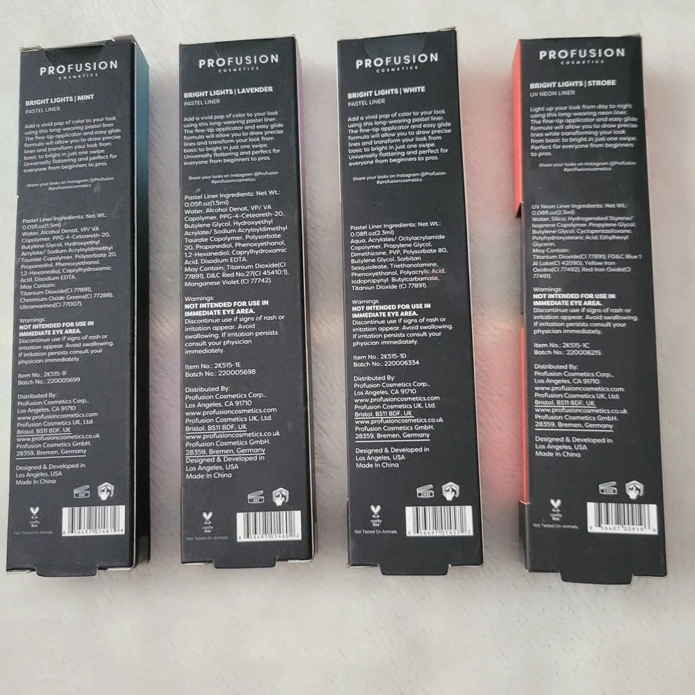 Profusion Bright Lights Graphic Liner Lot of 4 Mint Lavender White Strobe